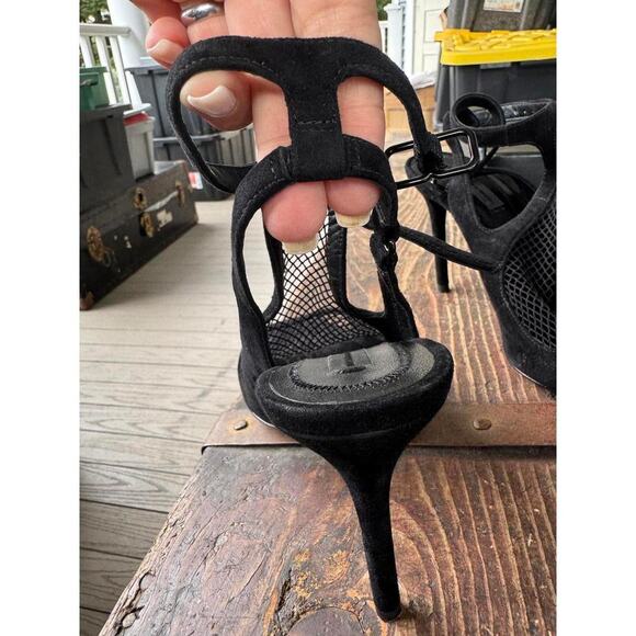 Alexander Wang black mesh & suede heels size 37 - Picture 4 of 6
